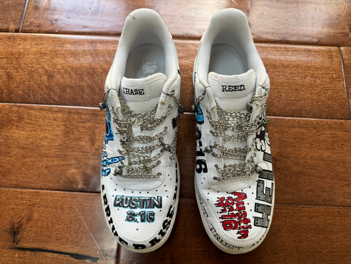 2000s Hand-Painted “Stone Cold” Steve Austin custom Nike Air Force 1 shoes