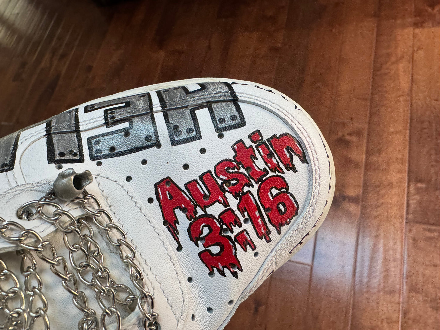 2000s Hand-Painted “Stone Cold” Steve Austin custom Nike Air Force 1 shoes
