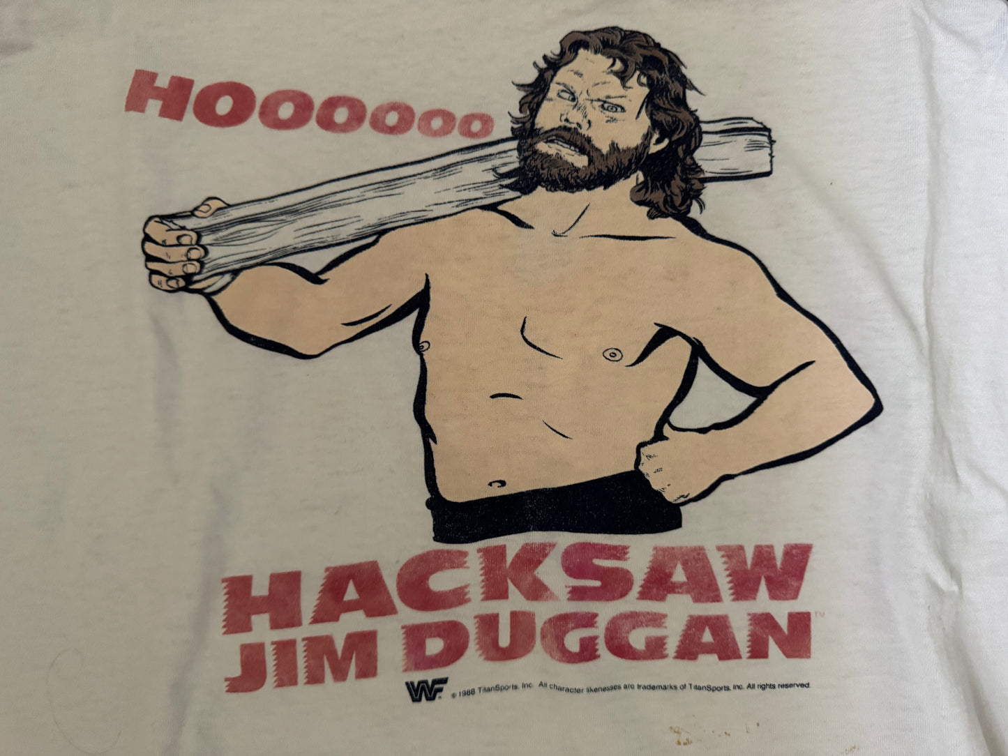 1988 WWF “Hacksaw” Jim Duggan catalog shirt - some flaws