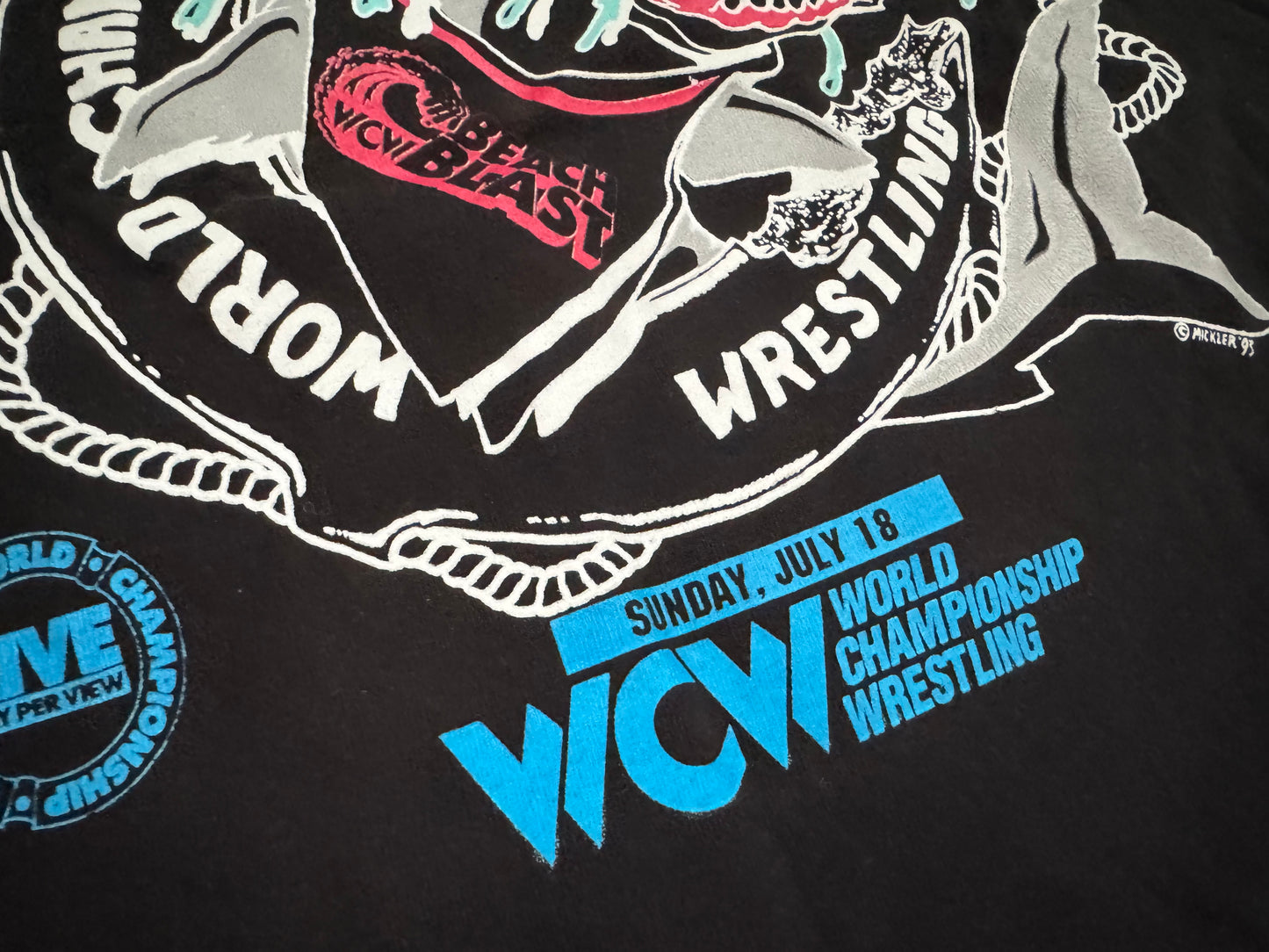 1993 WCW Beach Blast crew shirt “A day at the beach… A night for revenge