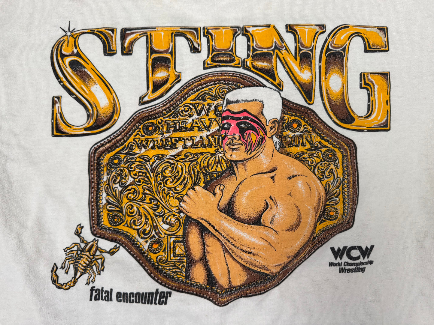 1992 WCW “World Heavyweight Champion” Sting “Fatal Encounter two sided shirt - Clash of the Champions “Knocksville USA” Event exclusive