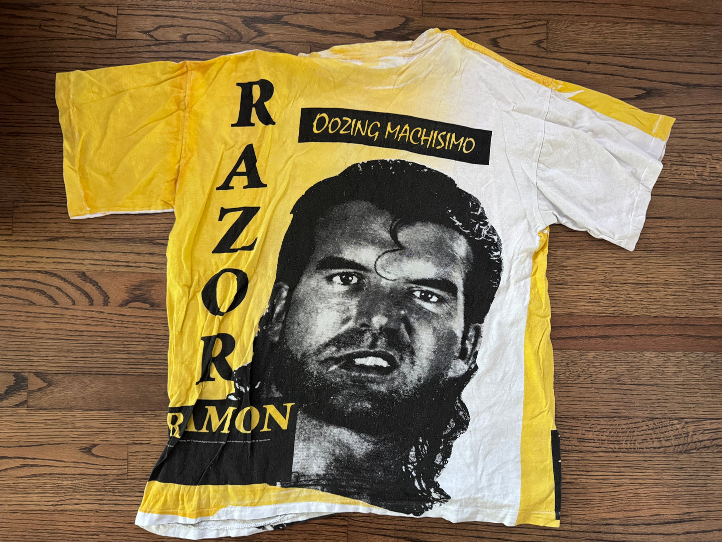 1993 WWF Razor Ramon “Oozing Machisimo” all over print shirt