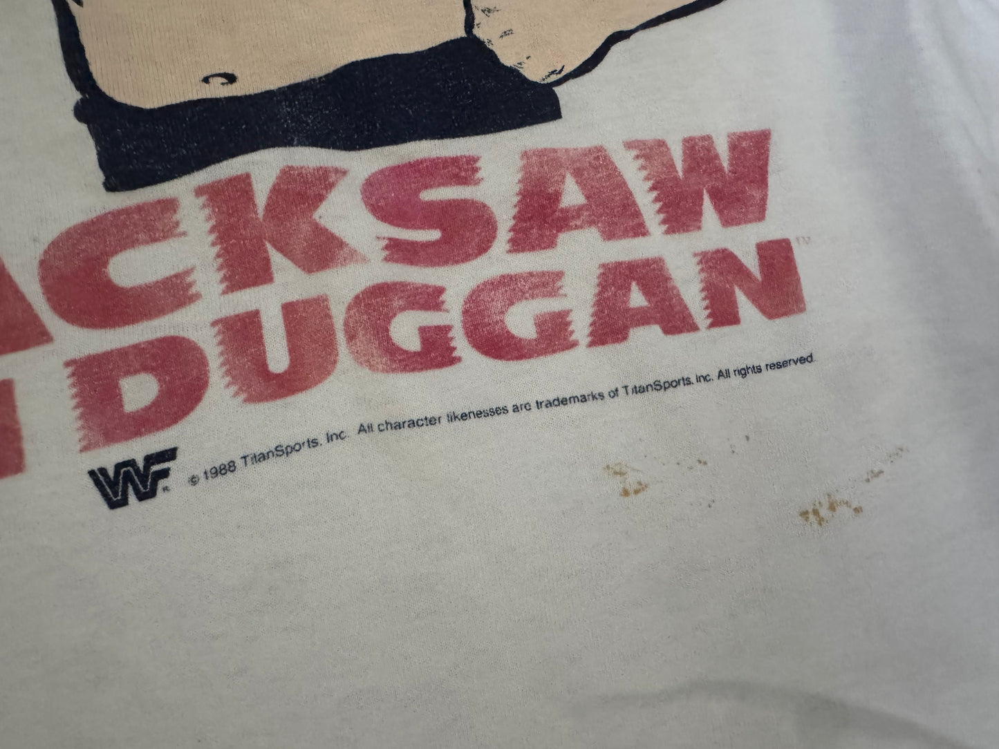 1988 WWF “Hacksaw” Jim Duggan catalog shirt - some flaws