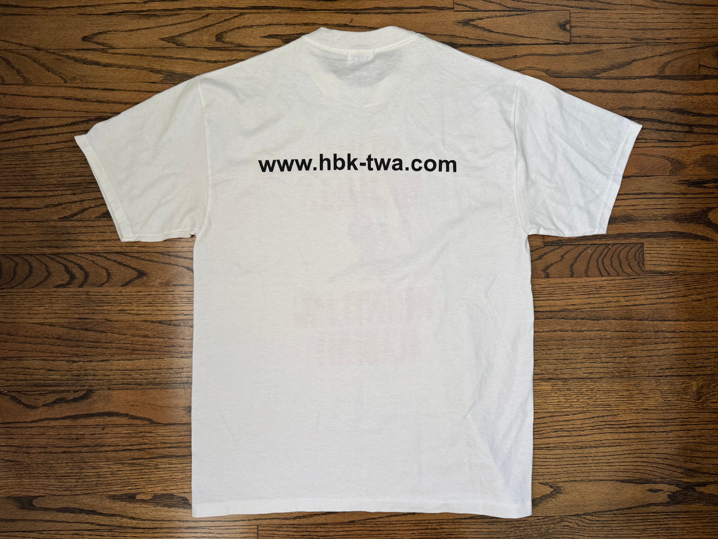 2000 “The Heartbreak Kid” Shawn Michaels Texas Wrestling Academy two sided shirt “www.HBK-TWA.com”