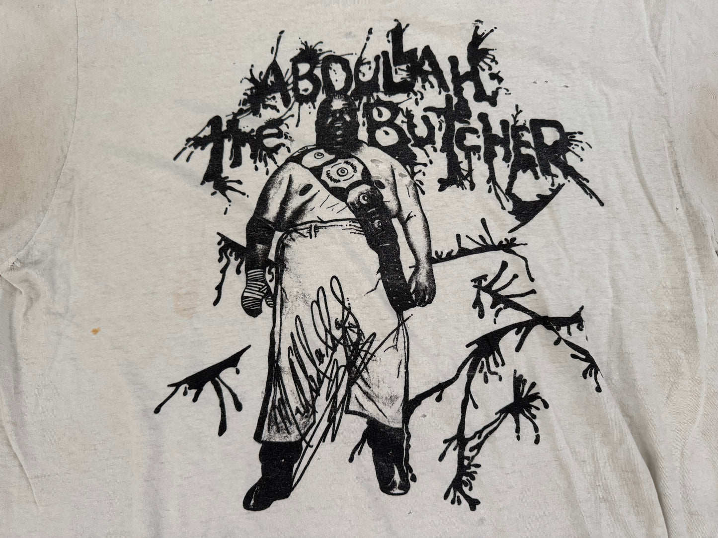 1989 (approx) Scarce Vintage and thrashed late 80s probably AJPW but can’t confirm TBH Abdullah the Butcher shirt
Size: Tagless (Modern Large)