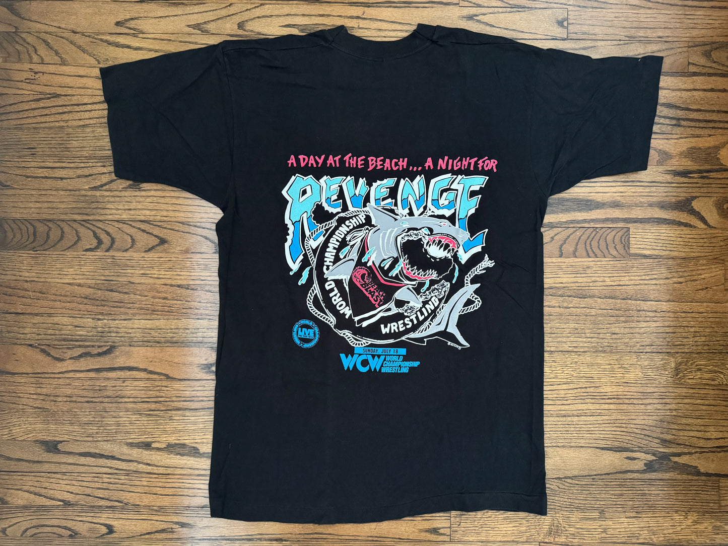 1993 WCW Beach Blast crew shirt “A day at the beach… A night for revenge