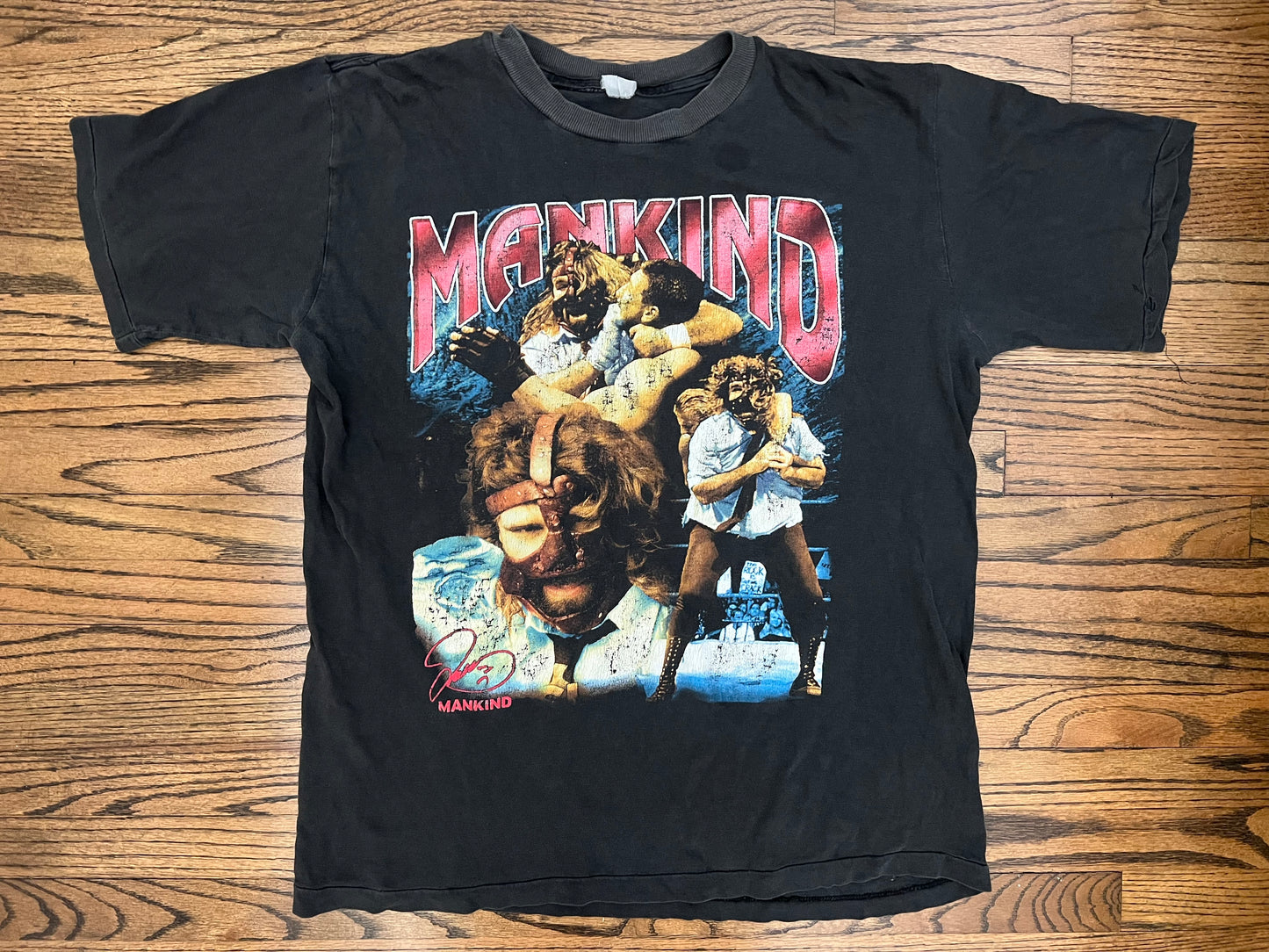 1999 WWF Mankind two sided rap tee style bootleg