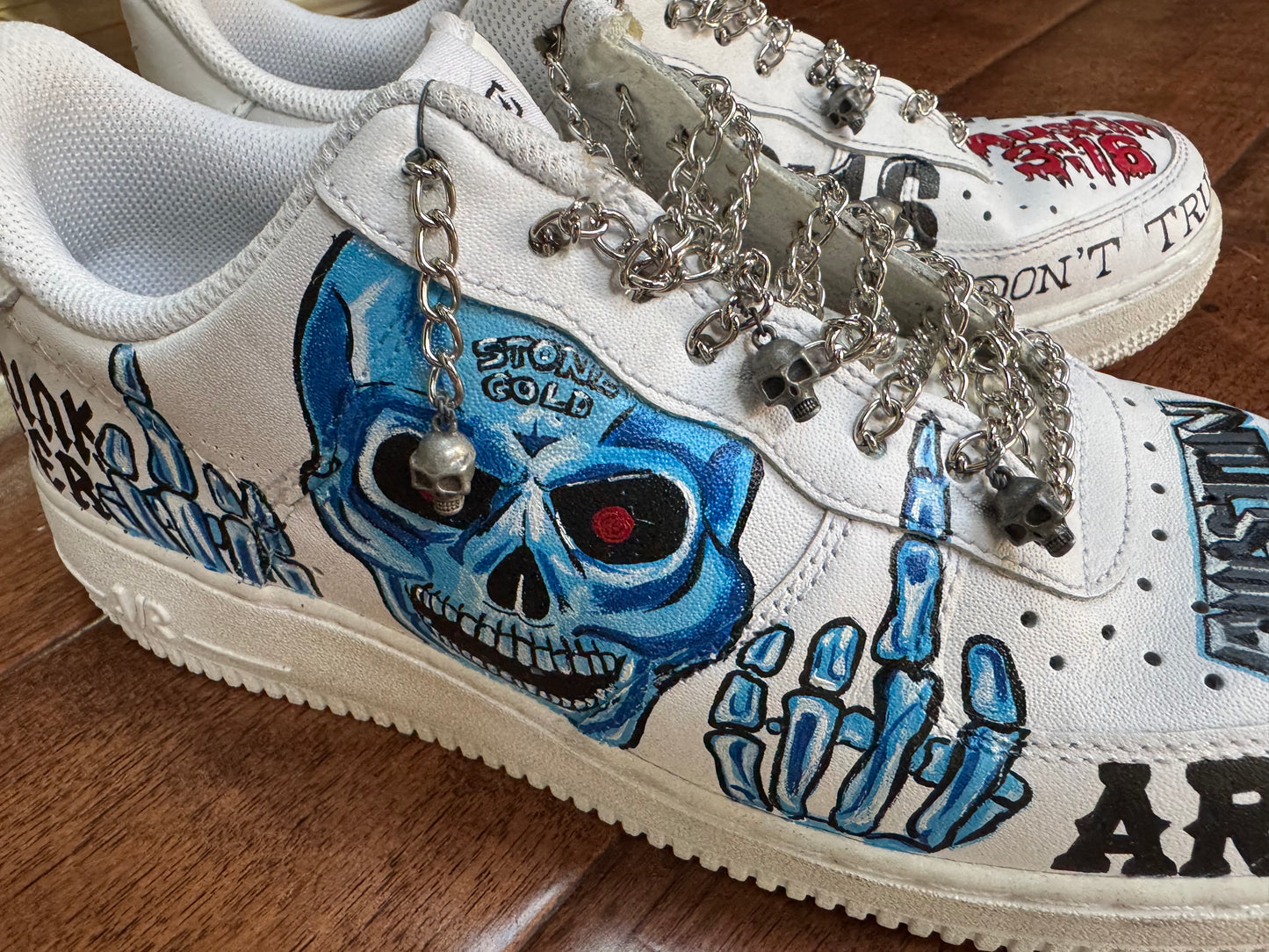 2000s Hand-Painted “Stone Cold” Steve Austin custom Nike Air Force 1 shoes