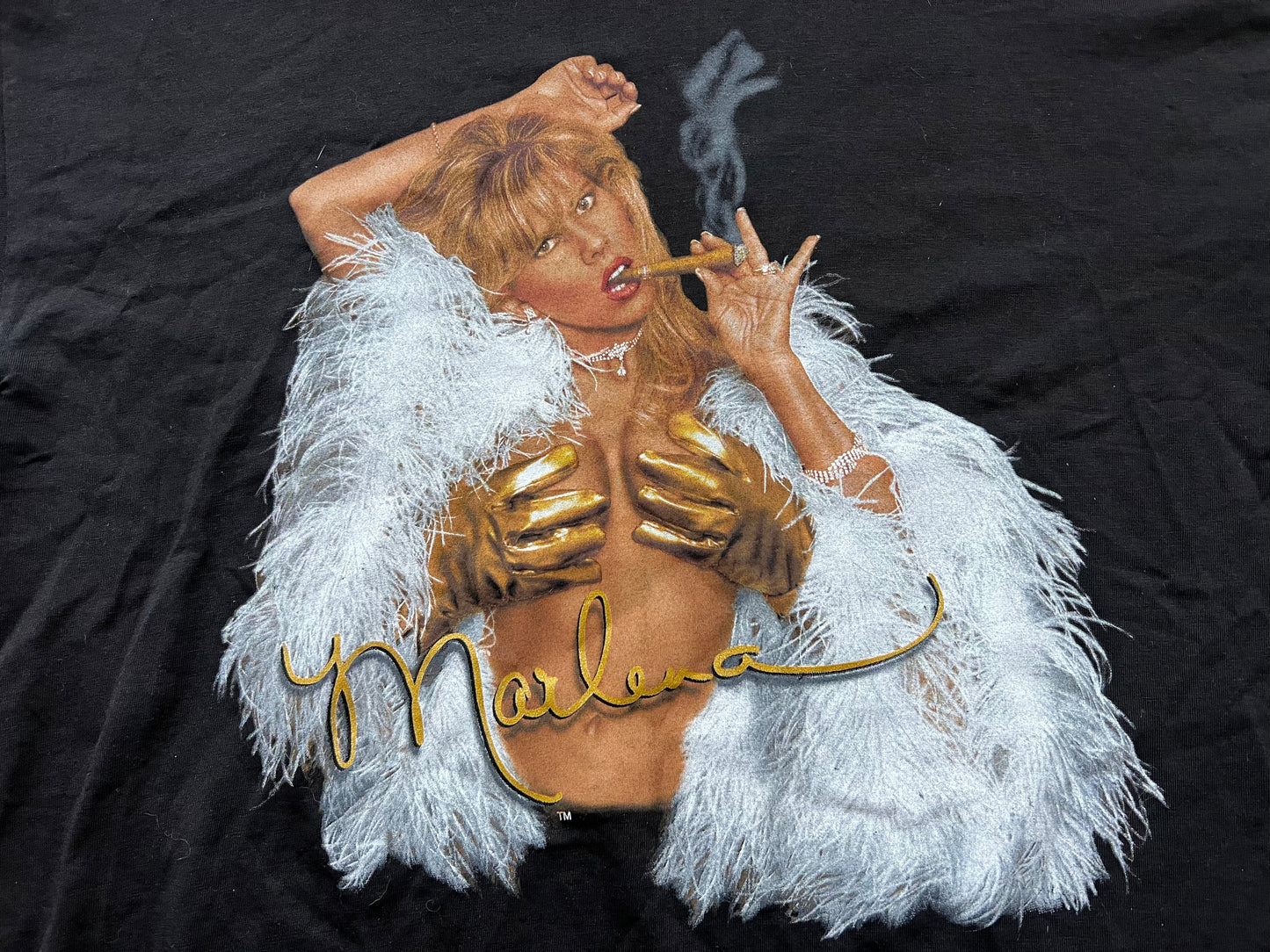 1996 WWF Marlena “Director’s Cut” shirt with small repair in the arm pit
Size: XL