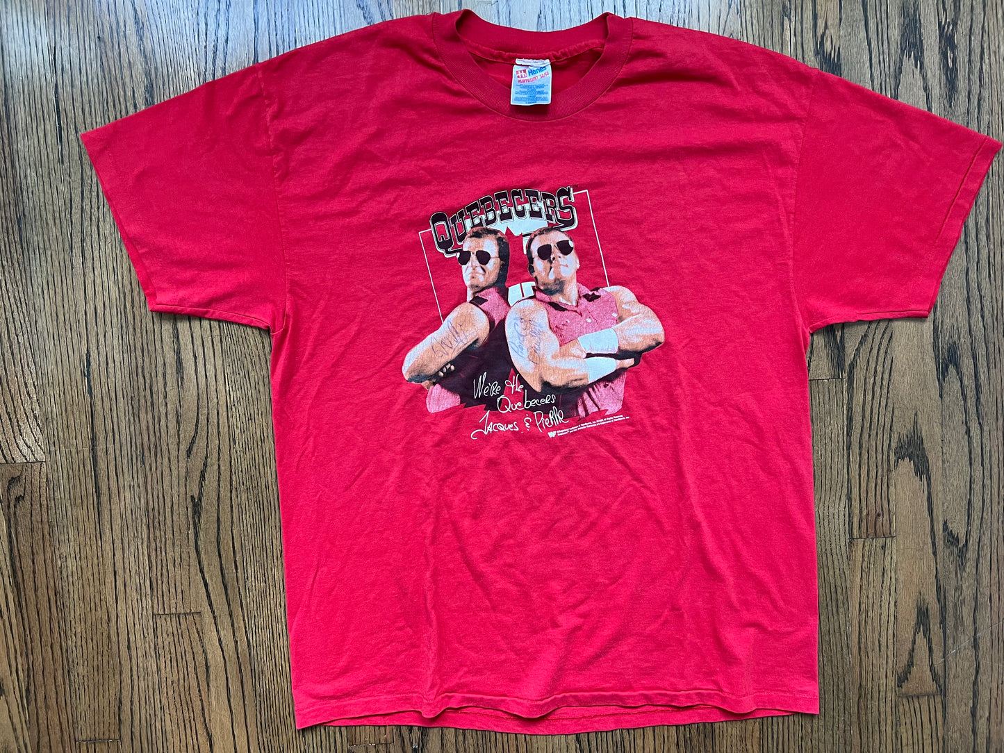 1994 WWF Quebecers shirt signed by Jacques and Pierre