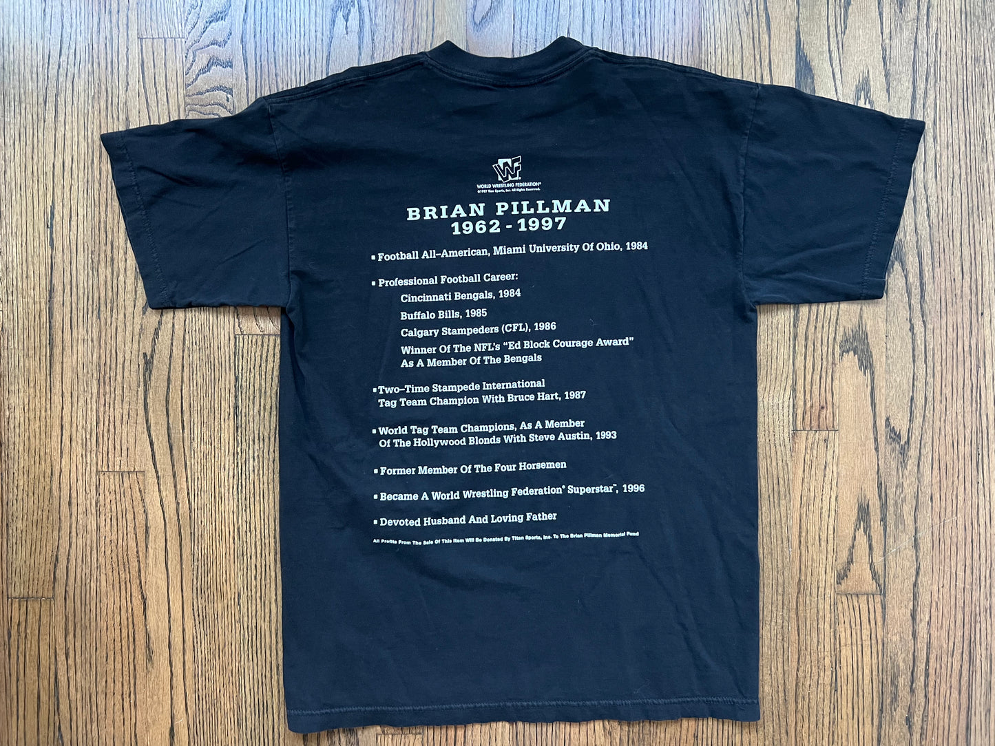 1997 WWF Brian Pillman Memorial two sided shirt