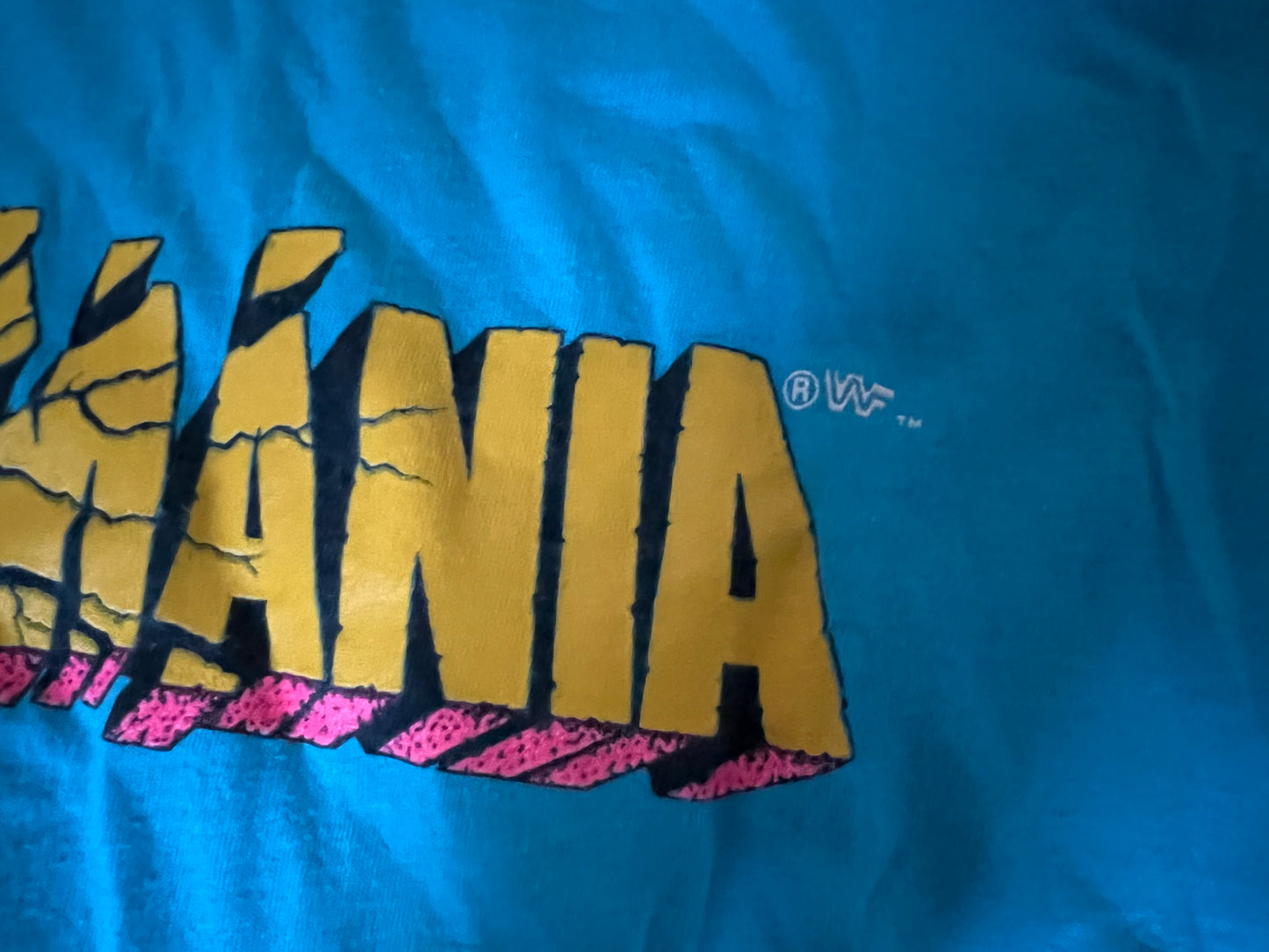 1985 WWF Hulk Hogan Hulkamania aqua version shirt