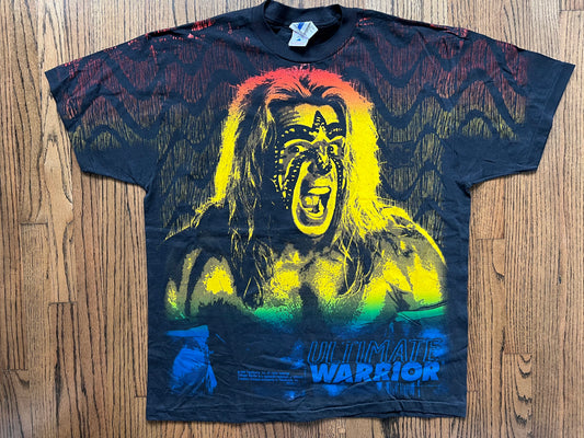1996 WWF Ultimate Warrior all over print shirt