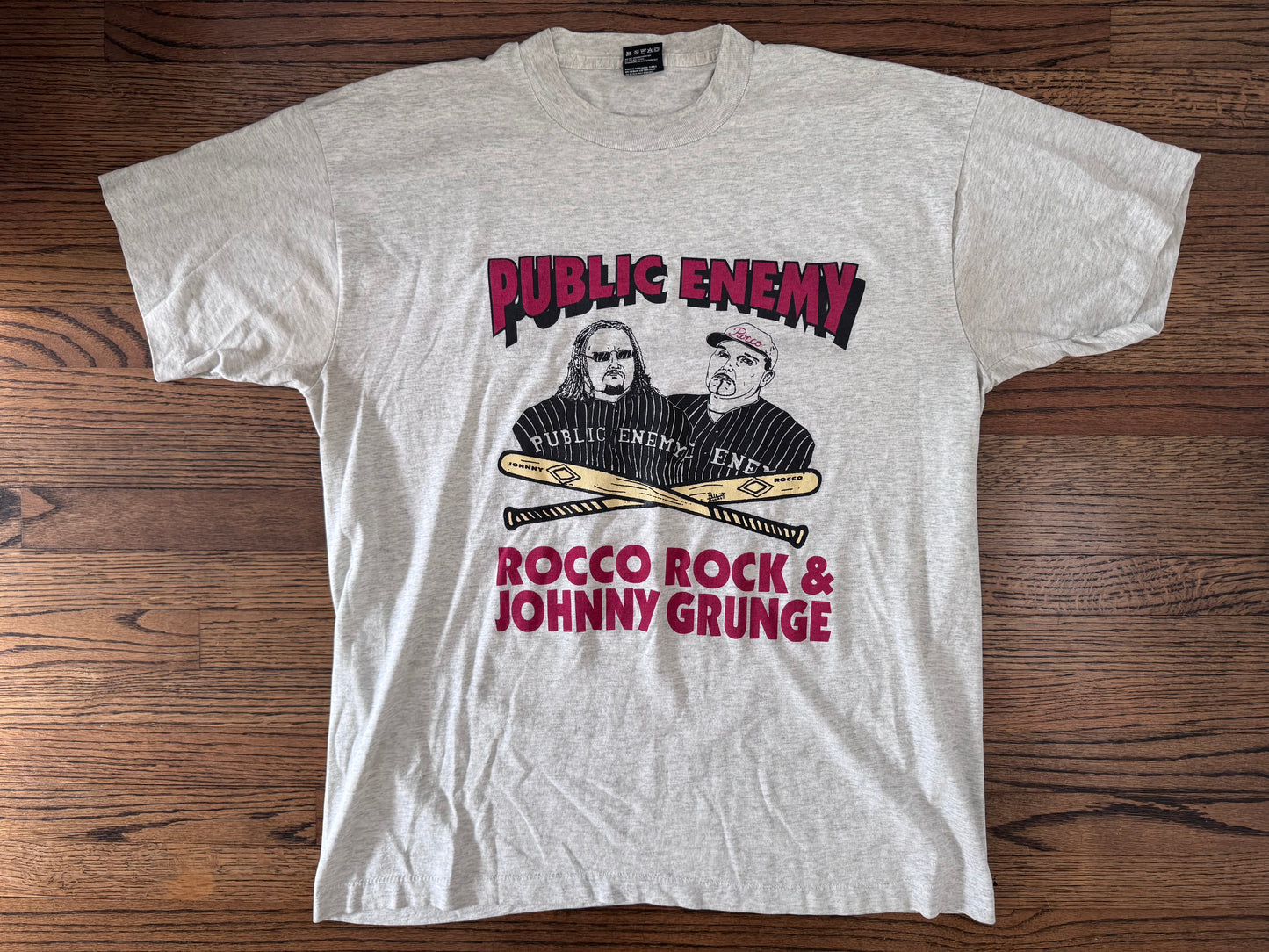 1995 ECW Public Enemy “The Mack Daddies of Violence” two sided shirt featuring Johnny Grunge and “Flyboy” Rocco Rock