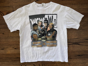 1998 WCW / n.W.o. Bash at the Beach shirt featuring Diamond Dallas Page, Dennis Rodman, Karl Malone and “Hollywood” Hulk Hogan