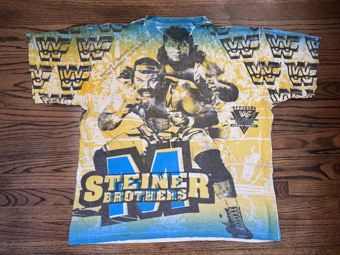 1992 WWF Steiner Brothers all over print shirt
