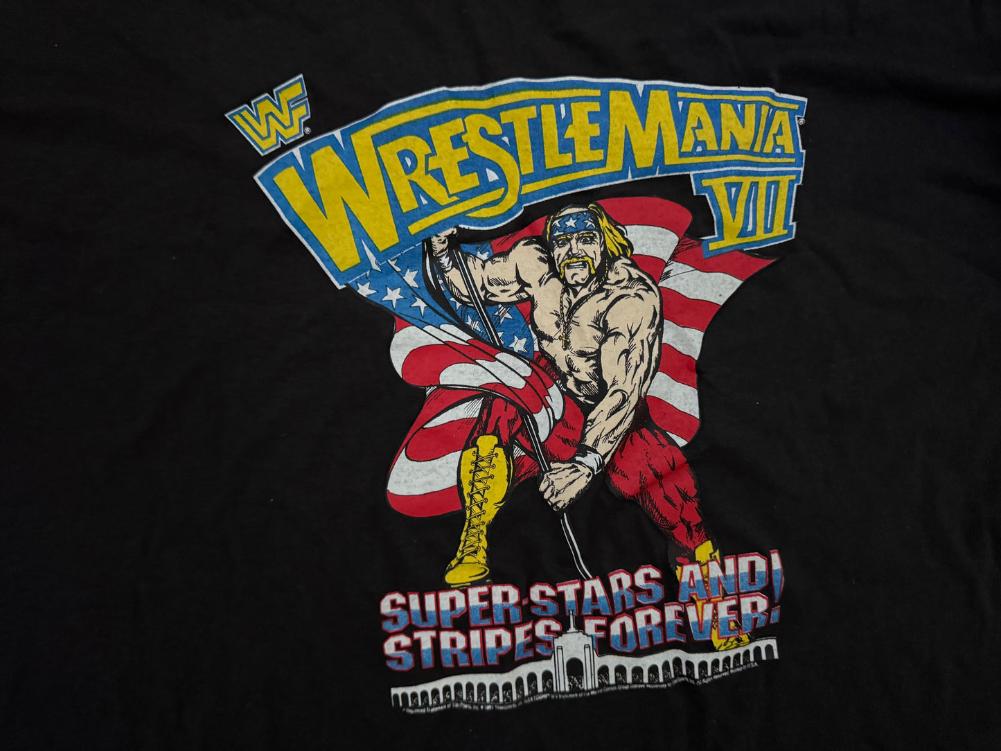 1991 WWF Wrestlemania VII Event shirt featuring Hulk Hogan