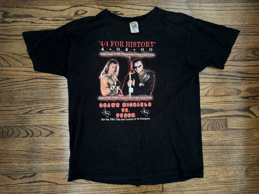 2000 TWA “4/4 for History” event shirt featuring Shawn Michaels and Venom