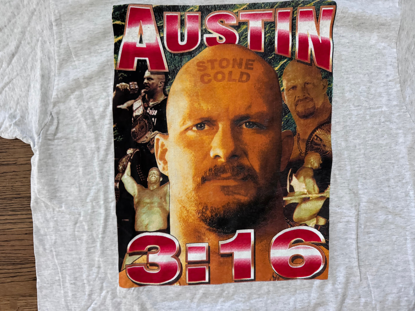 2000 WWF “Stone Cold” Steve Austin two sided parking lot bootleg shirt featuring Farooq