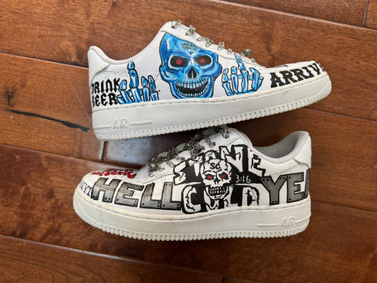 2000s Hand-Painted “Stone Cold” Steve Austin custom Nike Air Force 1 shoes