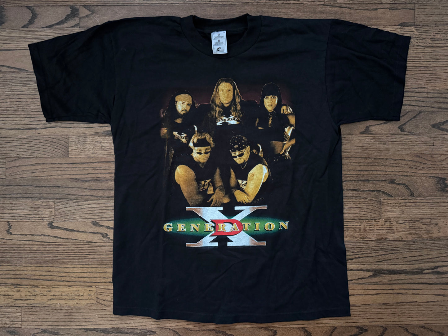 1998 WWF D-Generation X parking lot bootleg shirt featuring Triple H, “The Road Dogg” Jesse James, X-Pac, “Badass” Billy Gunn, Chyna and Vader