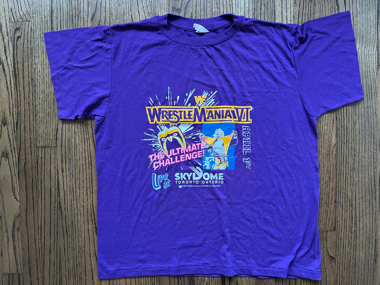 1990 WWF Wrestlemania VI “The Ultimate Challenge” shirt featuring Hulk Hogan and the Ultimate Warrior