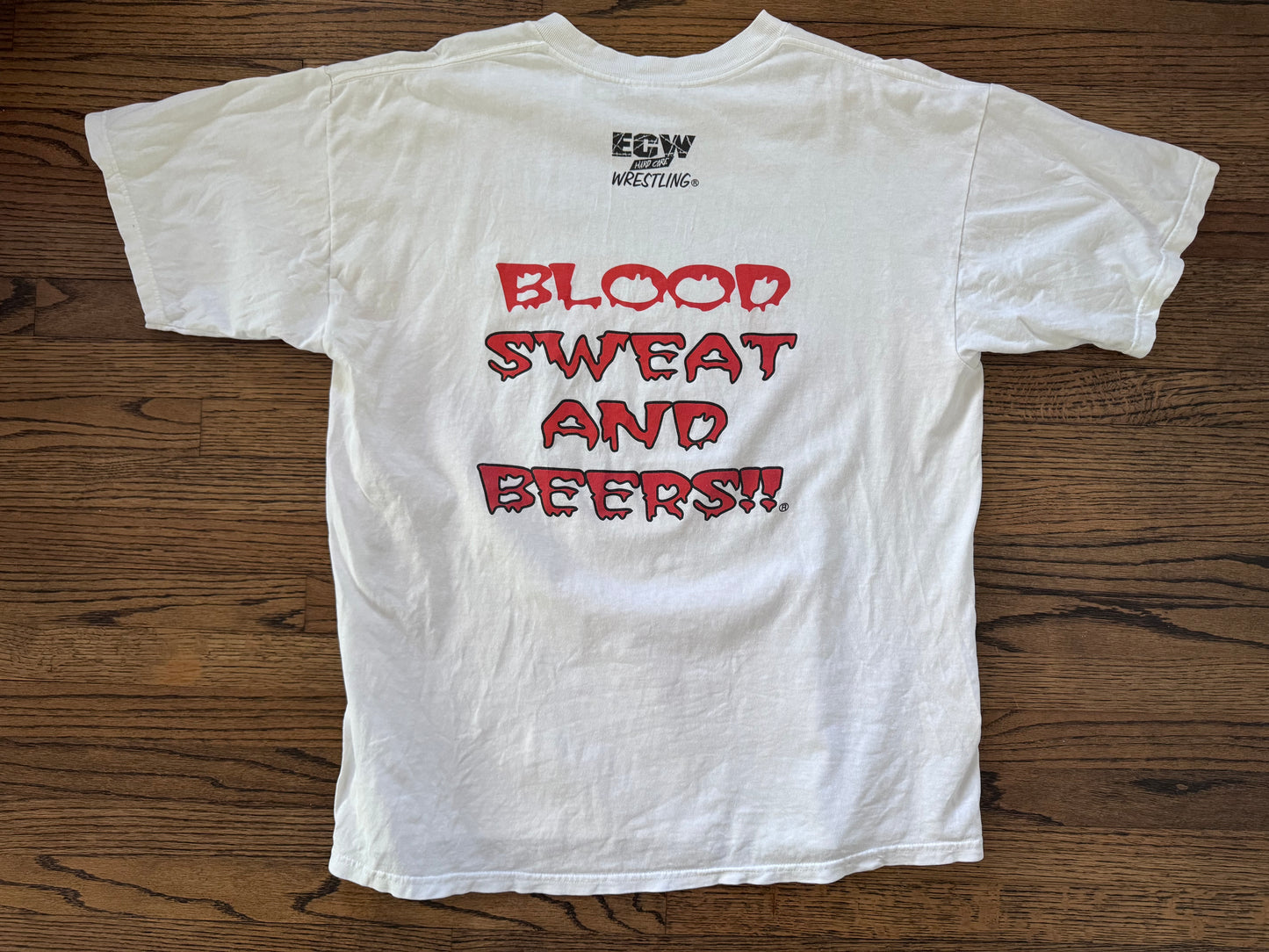 1997 ECW Sandman “Blood, Sweat and Beers” two sided shirt