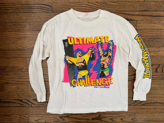 1990 WWF Wrestlemania VI longsleeve shirt featuring Hulk Hogan and the Ultimate Warrior