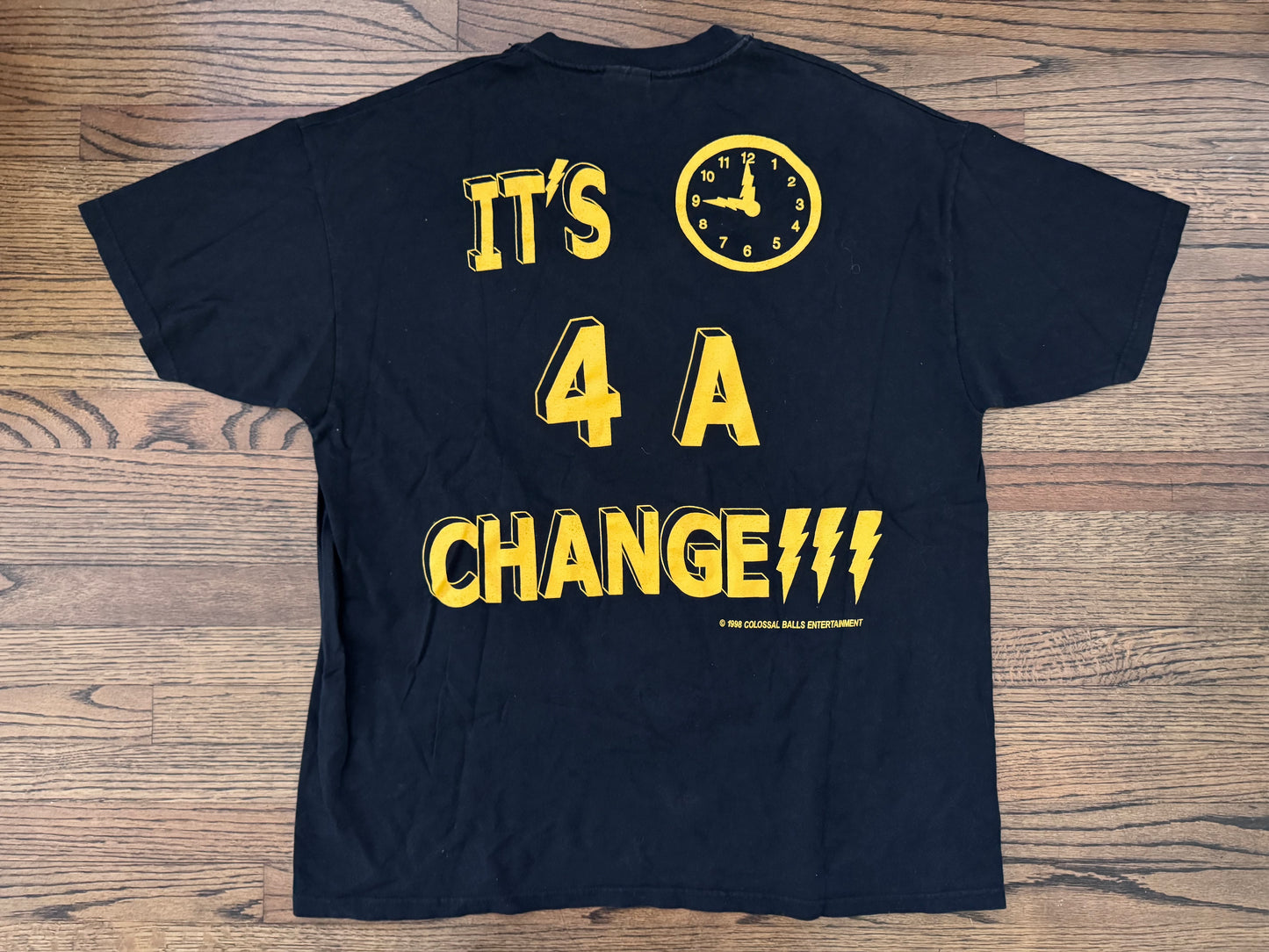 1998 WWF “The Black Hart” Owen Hart “Enough is Enough, It’s Time 4 A Change” two sided shirt