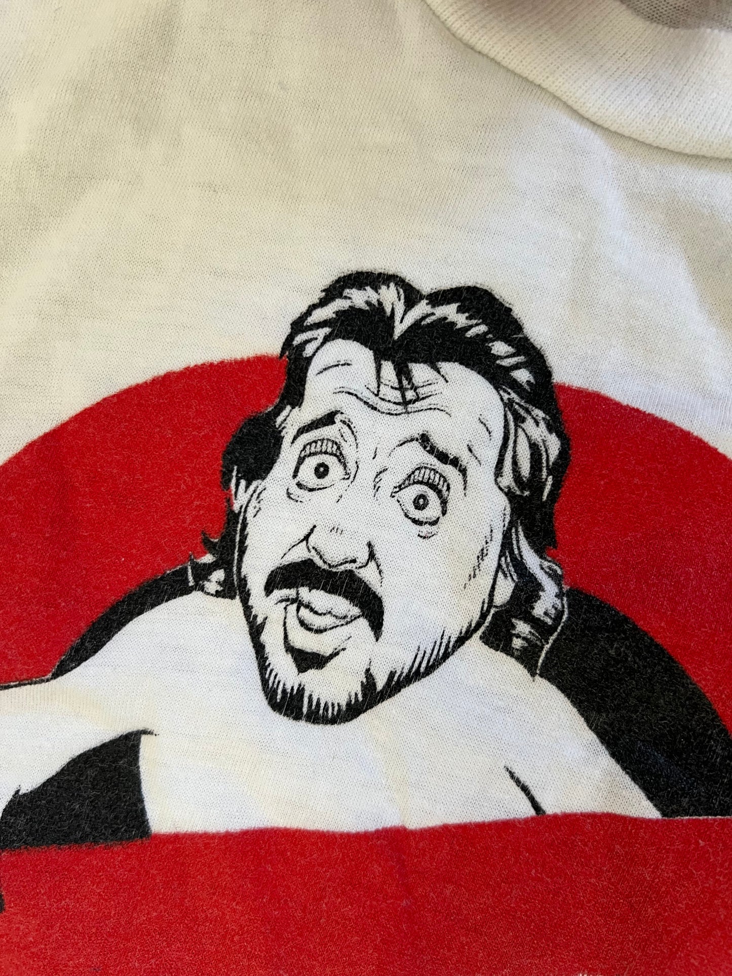 1984 CWA Mid-South Jerry “The King” Lawler “Wimpbusters” sleeveless shirt featuring “The Mouth of the South” Jimmy Hart