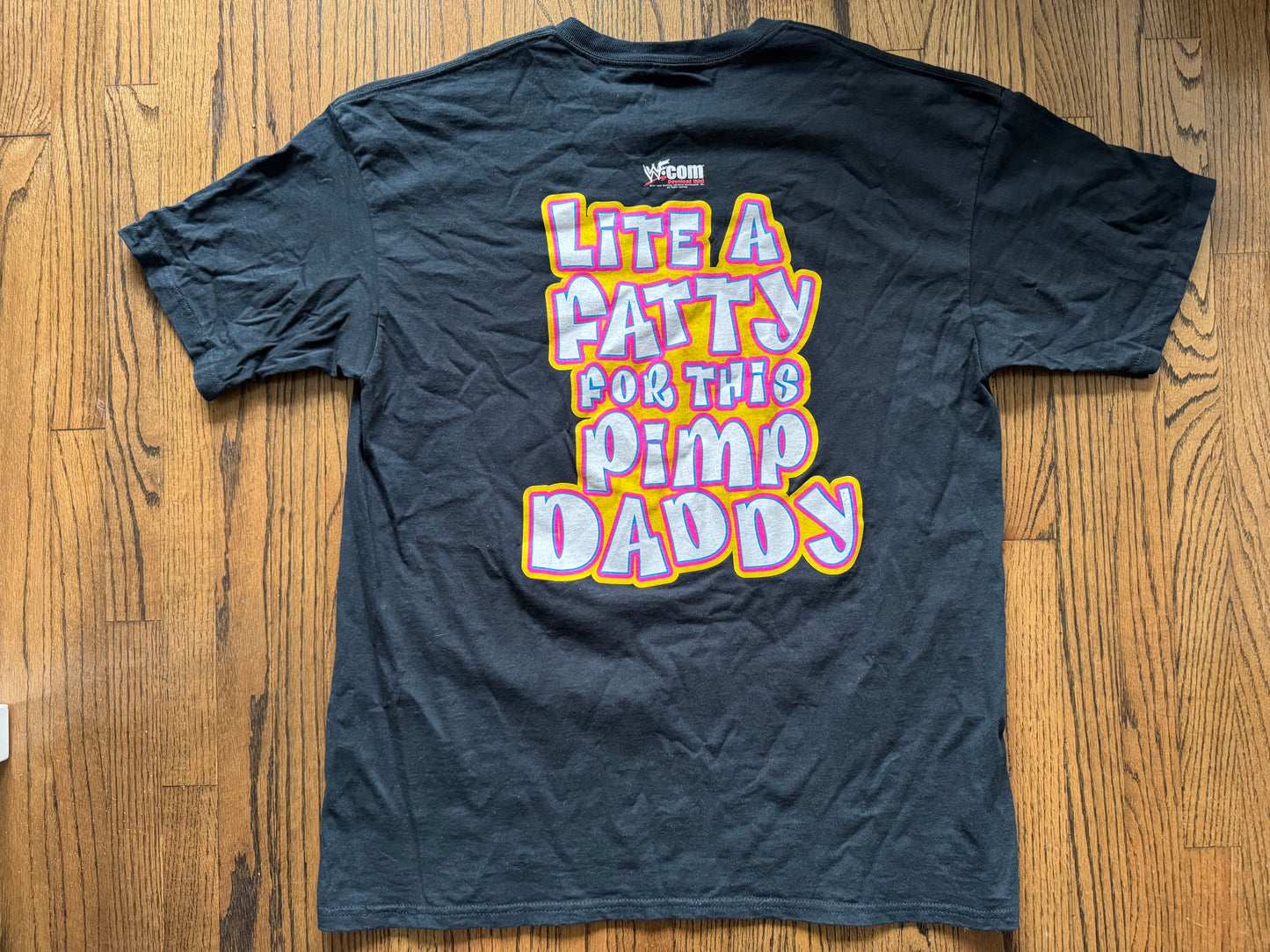 1999 WWF Godfather “Lite a Fatty for this Pimp Daddy” two sided shirt