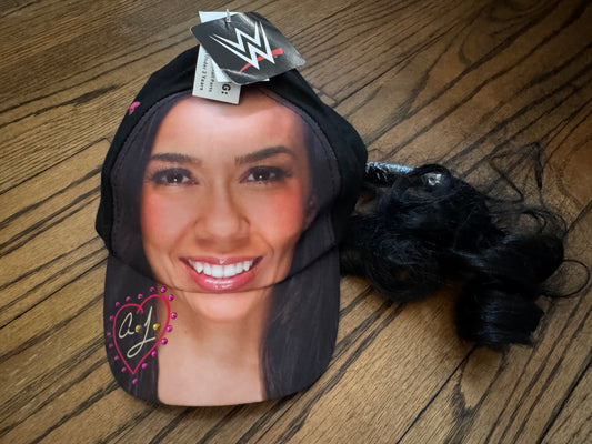 2014 WWE AJ Lee SnapBack hat with built in ponytail
