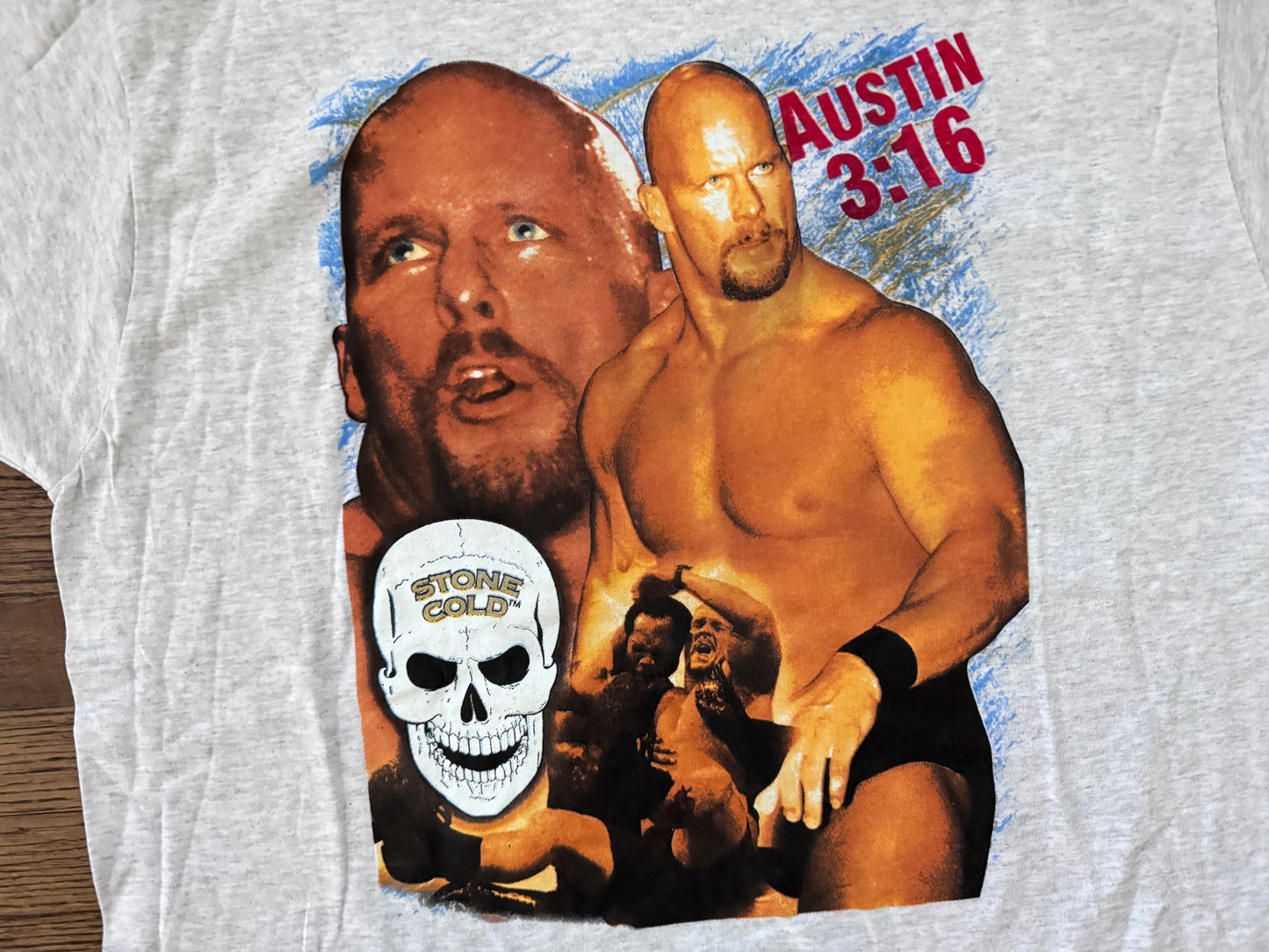 2000 WWF “Stone Cold” Steve Austin two sided parking lot bootleg shirt featuring Farooq