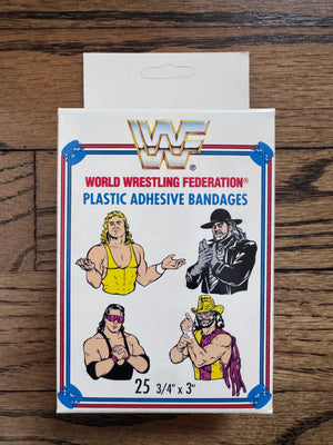 1992 WWF Plastic Adhesive Bandages featuring Mr. Perfect, Bret “The Hitman” Hart, The Undertaker and “Macho Man” Randy Savage