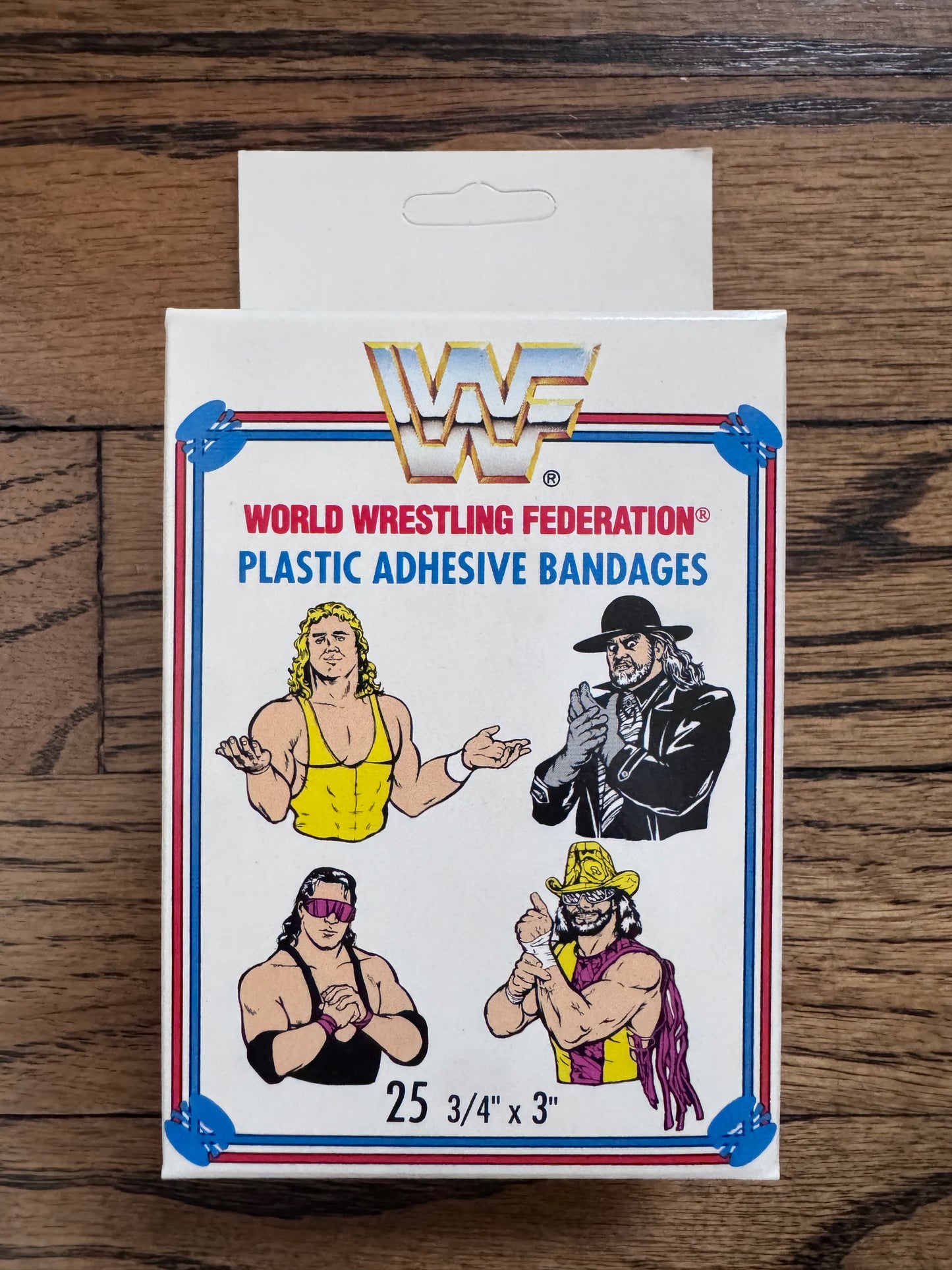 1992 WWF Plastic Adhesive Bandages featuring Mr. Perfect, Bret “The Hitman” Hart, The Undertaker and “Macho Man” Randy Savage