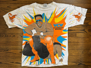 1996 WCW Sting Scorpion death lock all over print shirt
 