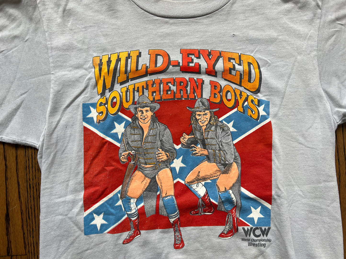 1991 WCW Wild-Eyed Southern Boys shirt featuring Steve Armstrong and Tracy Smothers