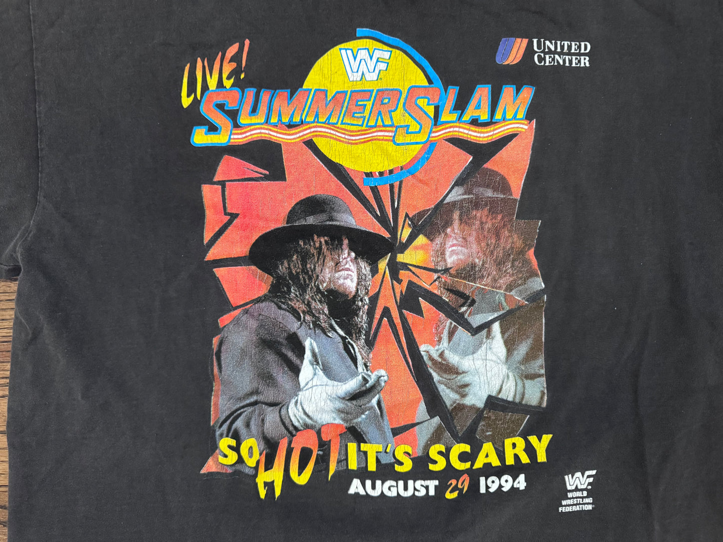 1994 WWF Summerslam “So Hot, It’s Scary” shirt featuring The Undertaker and Ted Dibiase’s “Undertaker”