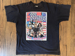 1997 FMW “Funk Masters of Wrestling” / “Real Americans” shirt featuring Terry Funk, Mike Awesome, Super Leather, The Headhunters, Victor Quiñones, Hisakatsu Oya and The Crypt Keeper