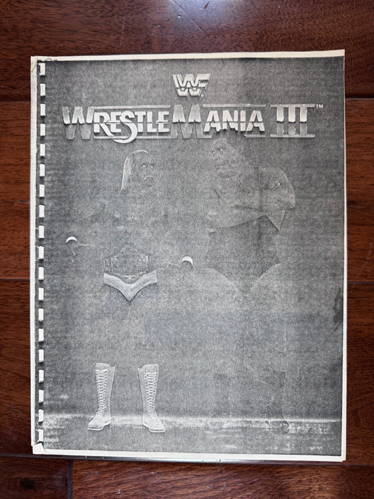 1987 WWF Wrestlemaia III Press Kit Fact Sheet
