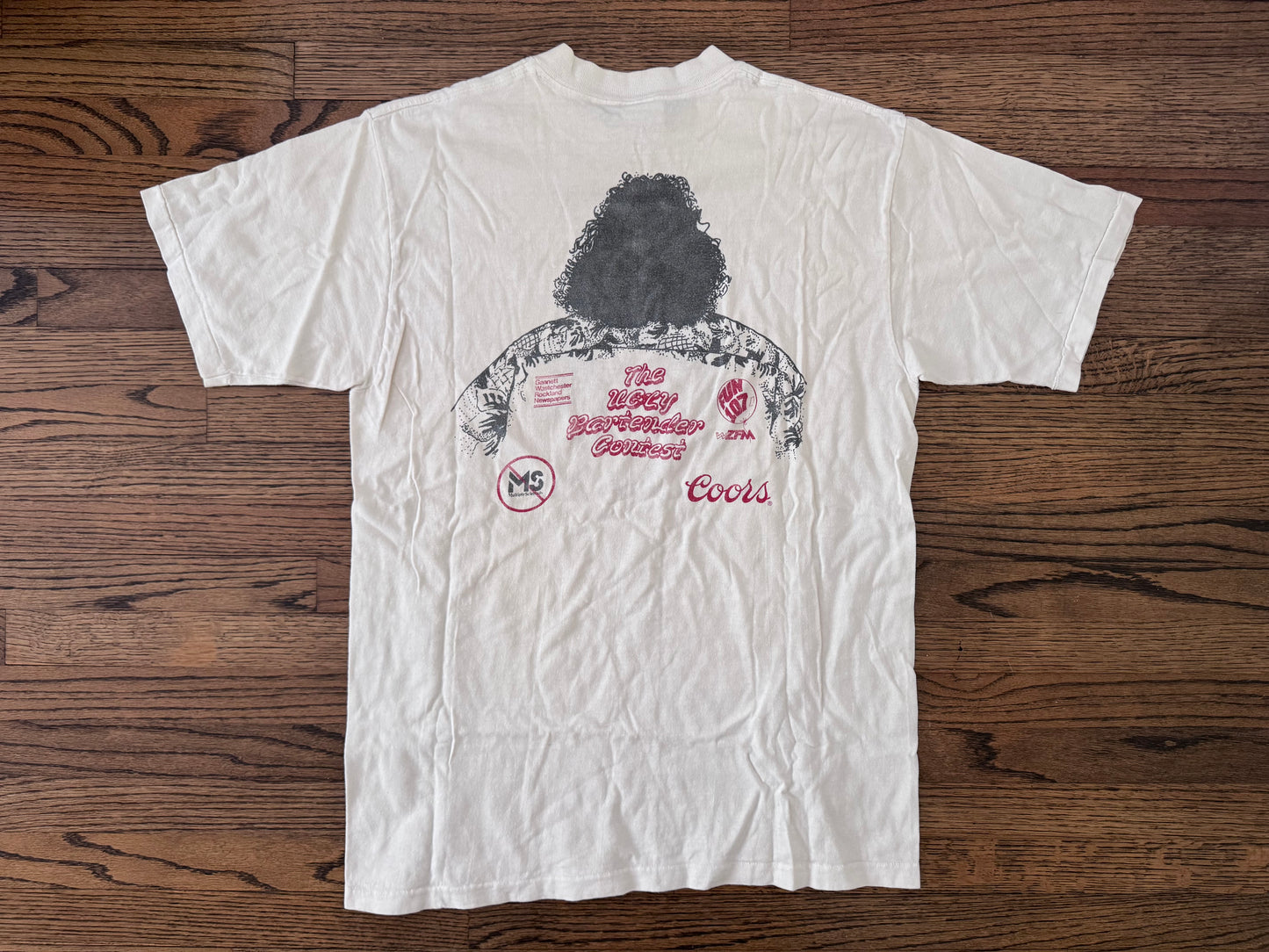 1987 Captain Lou Albano “Ugly Bartender Contest” 🚫 Multiple Sclerosis shirt