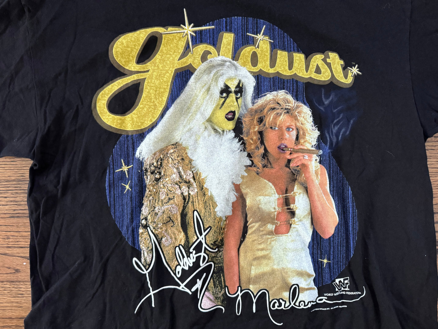 1997 WWF Goldust and Marlena shirt