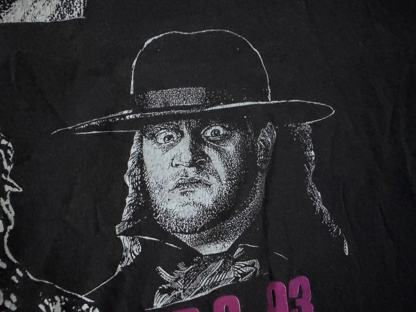 1993 WWF House show shirt featuring the World Wrestling Federation logo, Bret Hart, Tatanka, Undertaker and Randy Savage