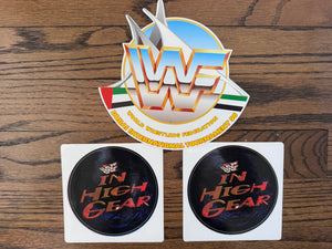 1994 & 1996 Unused WWF Tour stickers from The High Gear Tour and The Dubai International Tournament 

 