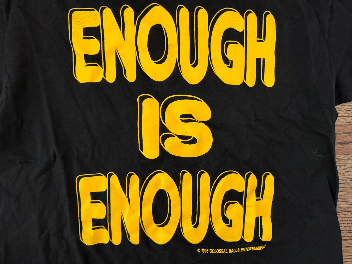 1998 WWF “The Black Hart” Owen Hart “Enough is Enough, It’s Time 4 A Change” two sided shirt