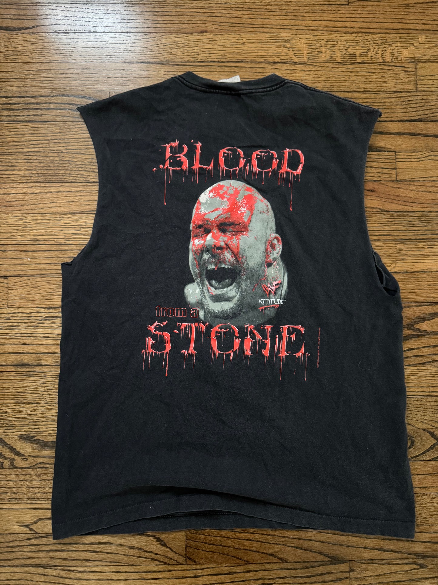 1998 WWF “Stone Cold” Steve Austin “Blood From A Stone” shirt with chopped sleeves