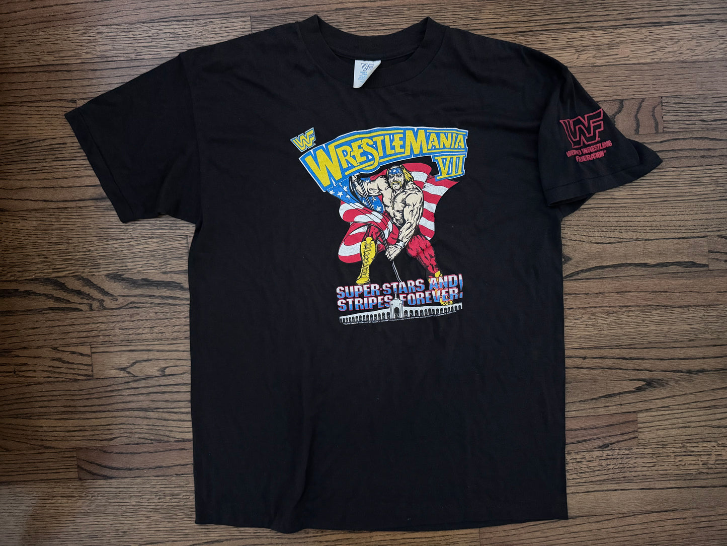 1991 WWF Wrestlemania VII Event shirt featuring Hulk Hogan