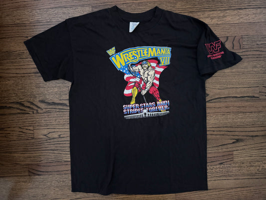 1991 WWF Wrestlemania VII Event shirt featuring Hulk Hogan