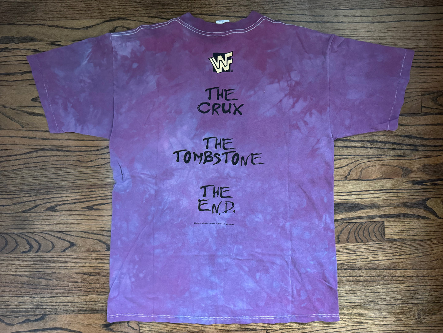 1994 WWF Undertaker “The Crux. The Tombstone. The End.” Two sided tie dye shirt