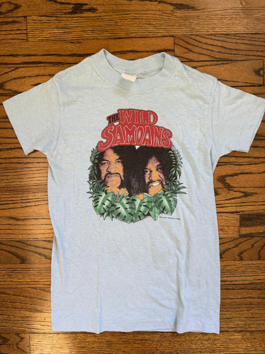 1985 AWA Wild Samoans shirt featuring Afa and Sika
 